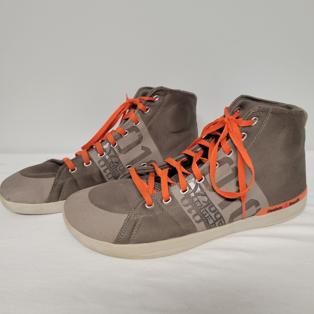 Reebok CrossFit Lite High Top Training Shoes Grey Orange Mens Sz 14